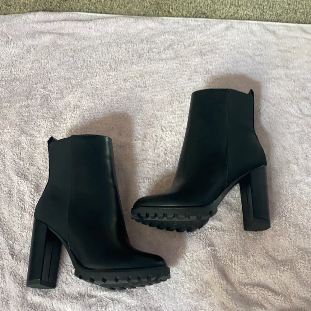 JustFab Black Heeled Boots